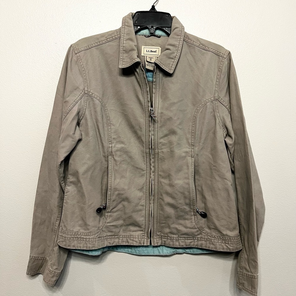 L.L. Bean VTG Women's Canvas Utility Field Full Zip Cotton Jacket Sz Medium